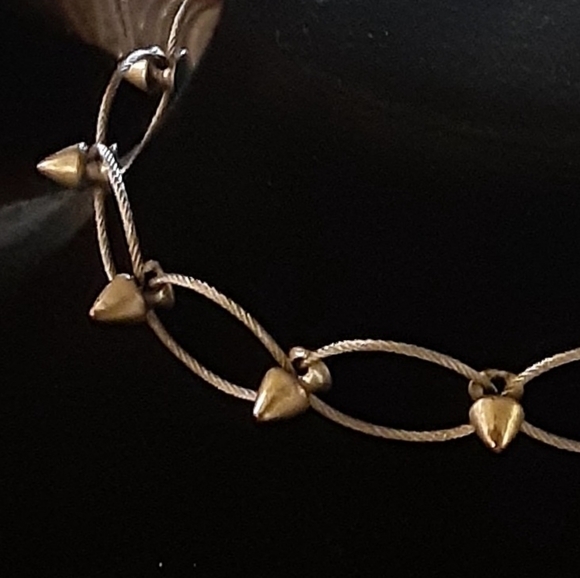 MODERN BRONZE STUDDED ST WIRE CHOKER  quarter inch studs - Picture 2 of 4